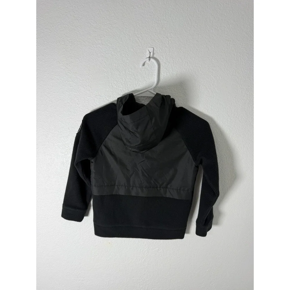 Nike Kids Sherpa Fleece Full Zip Hooded Jacket Black Size 5-6Y